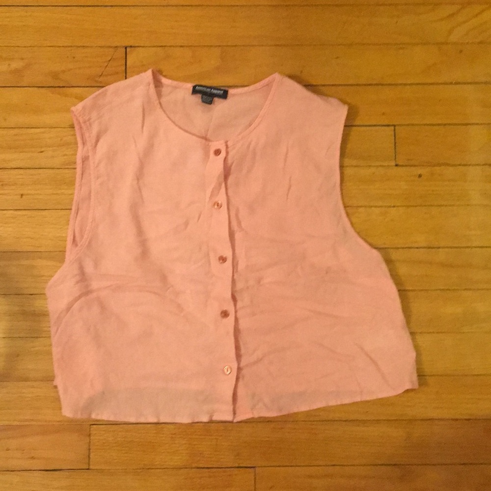 American apparel light pink button down top